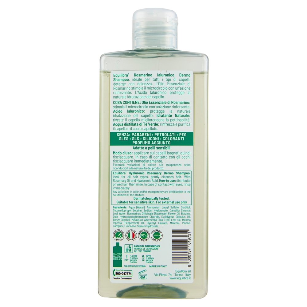equilibra Rosmarino Ialuronico Dermo Shampoo Rinforzante 265 ml